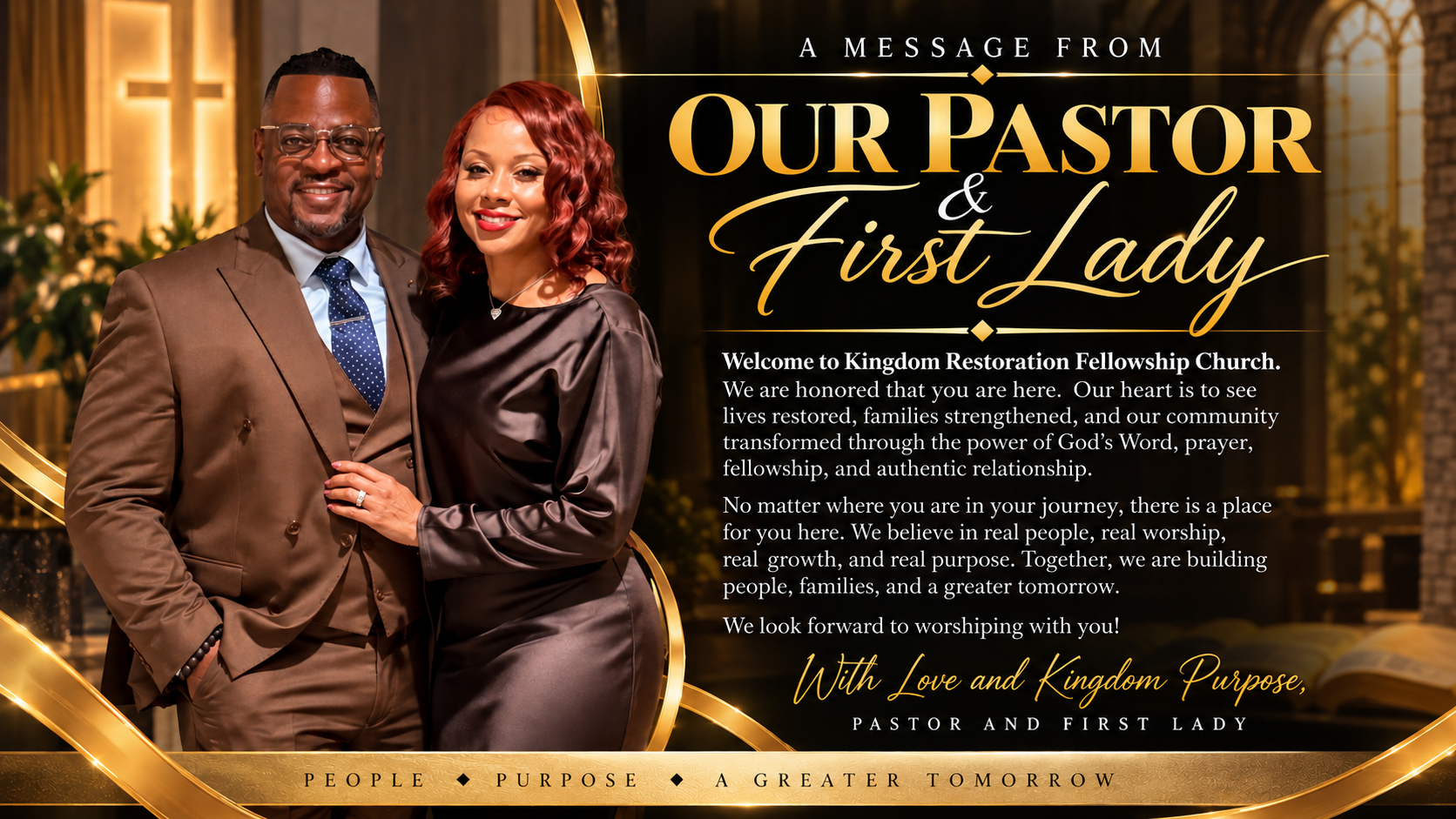 A message from our Pastor and First Lady
